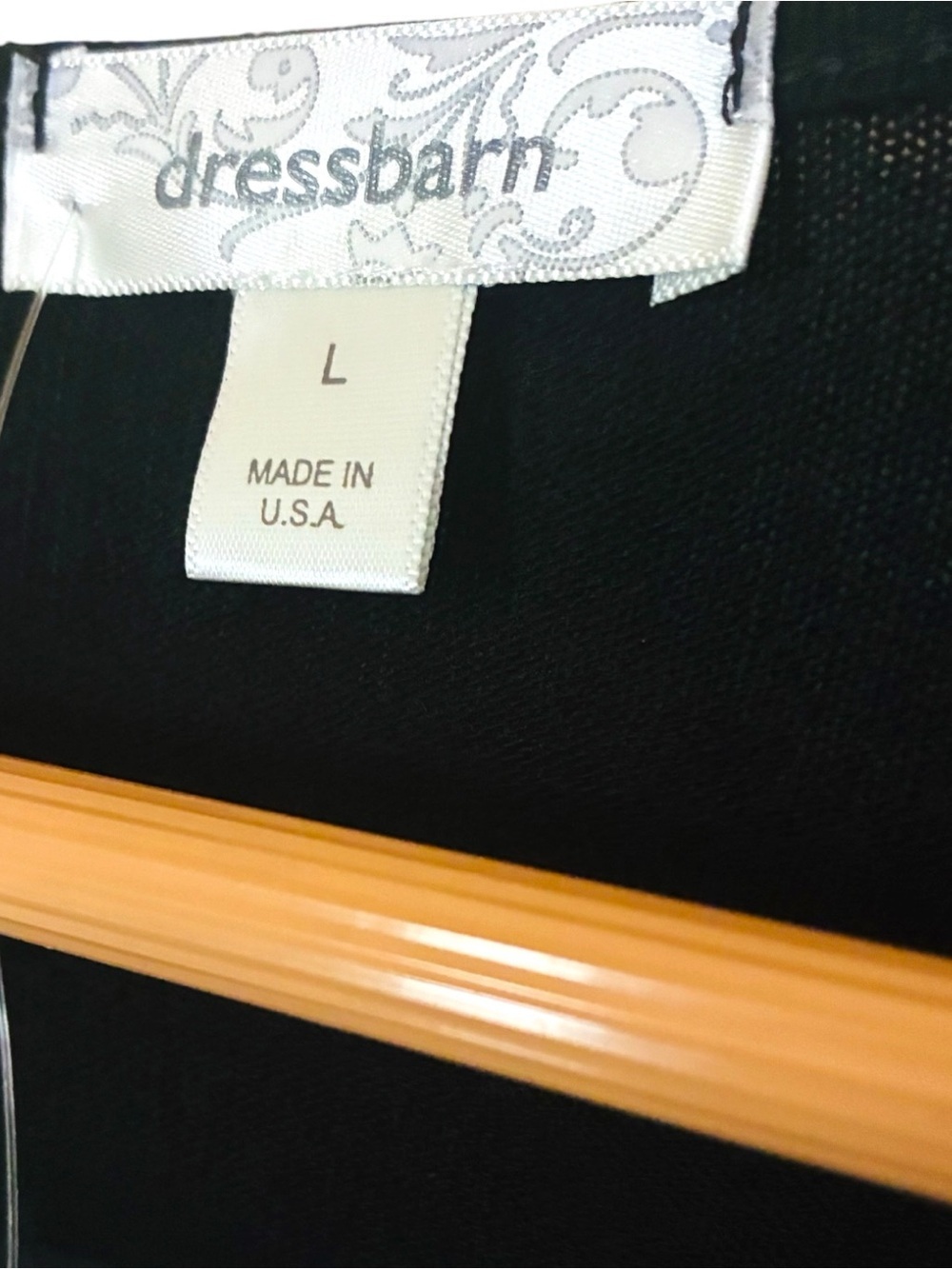 NEW NWT Dressbarn Sz LARGE Black Beaded Stone Trim V Neck Tunic Sweater - Picture 4 of 7